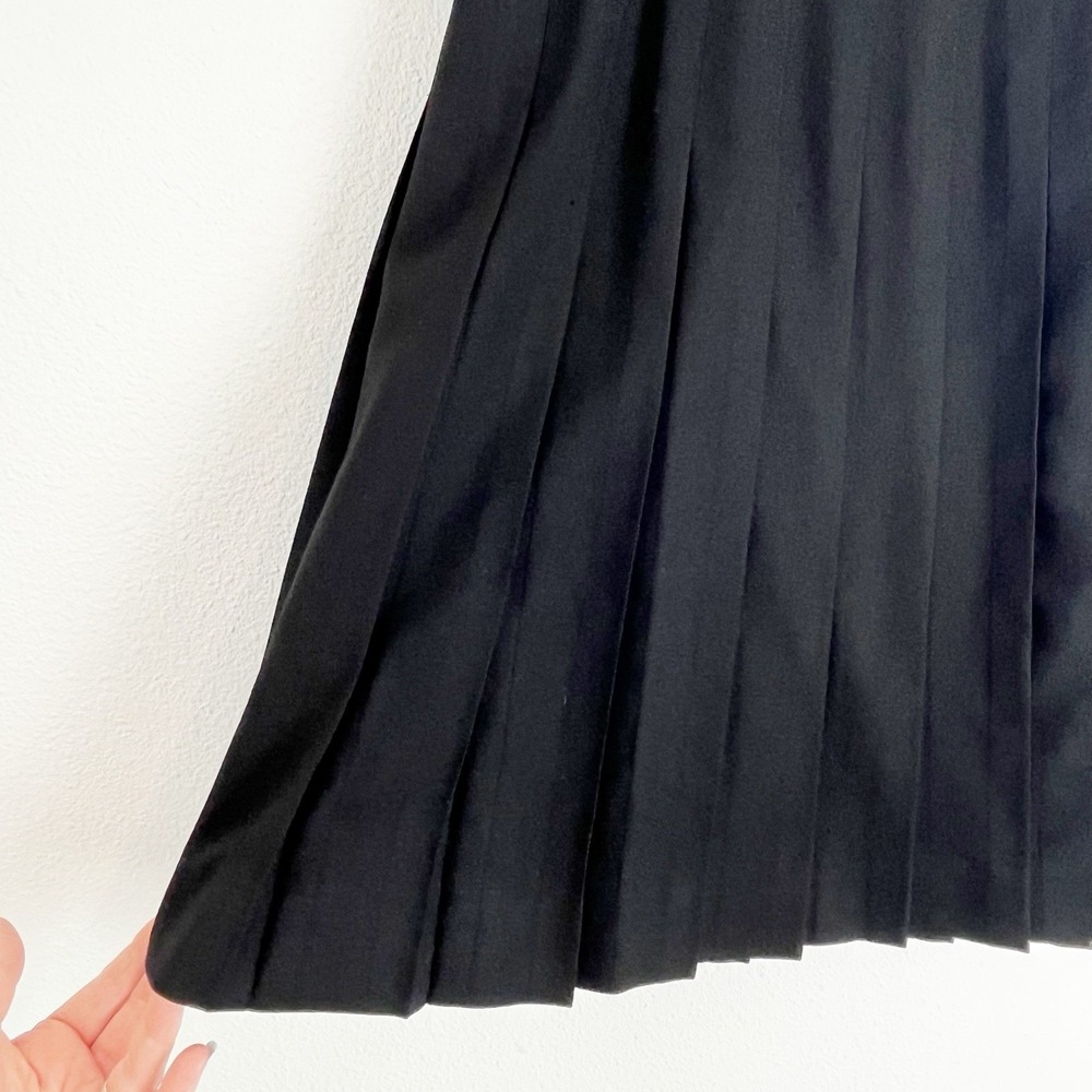 Vintage Wool Pleated Skirt Black - Picture 3 of 14